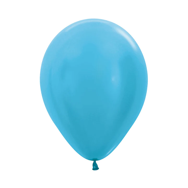 GLOBO LATEX REDONDO SATIN AZUL CARIBE