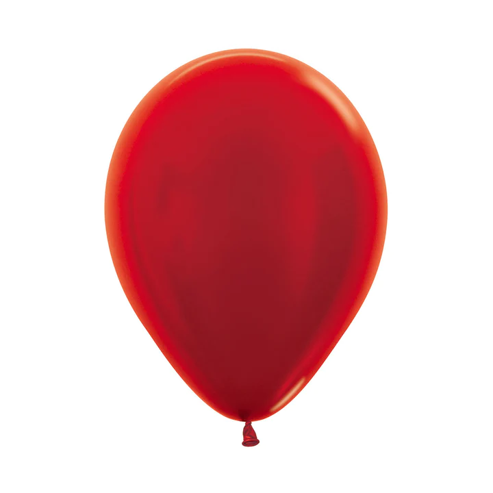 GLOBO LATEX REDONDO METAL ROJO