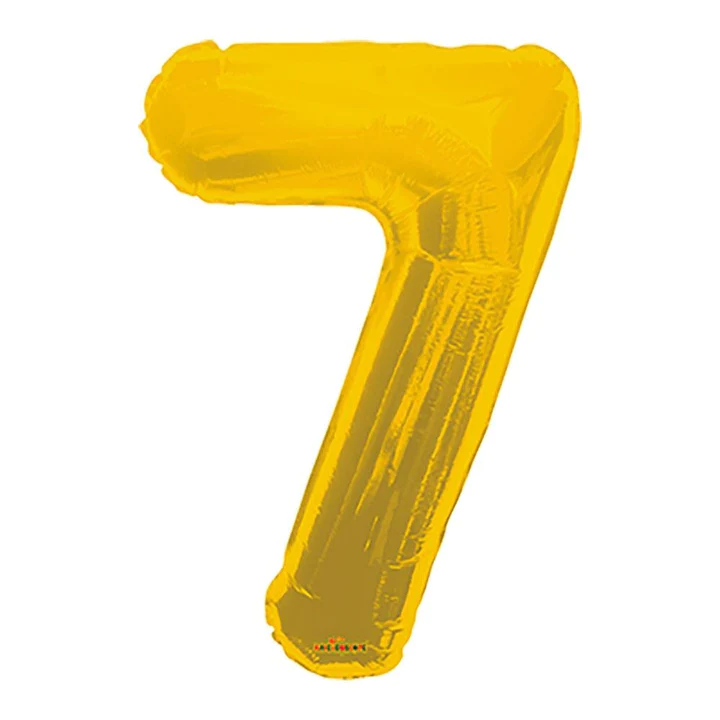 GLOBO METALIZADO NUMERO 7 DORADO