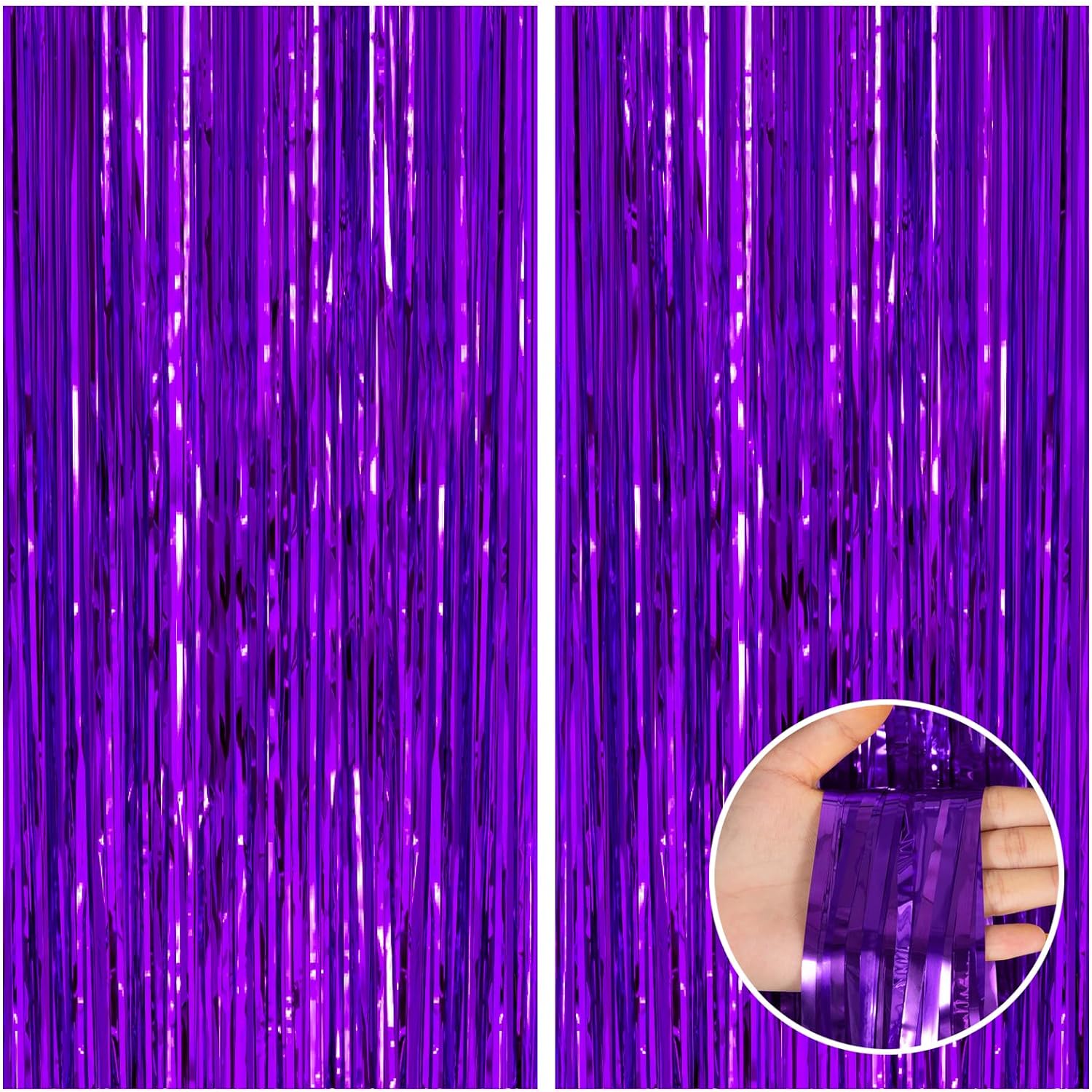 CORTINA METALIZADA FLECOS VIOLETA